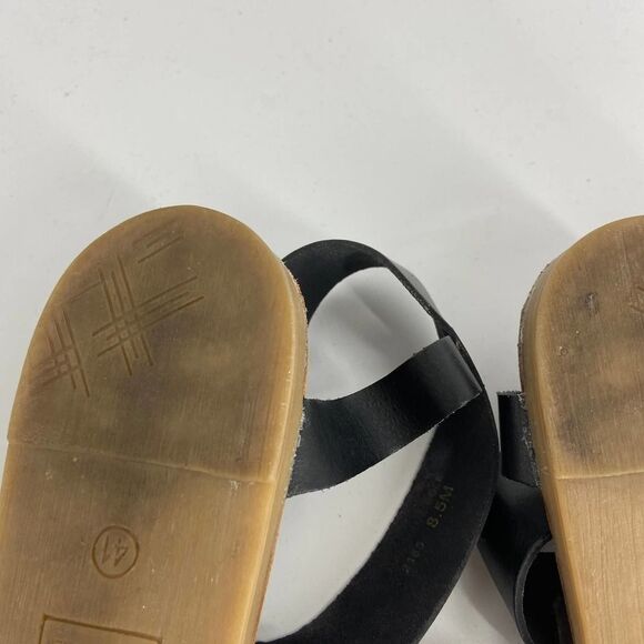 Mariella Leather Black Gladiator Caged Ankle Open Toe Sandal womens 8.5 - Picture 7 of 7